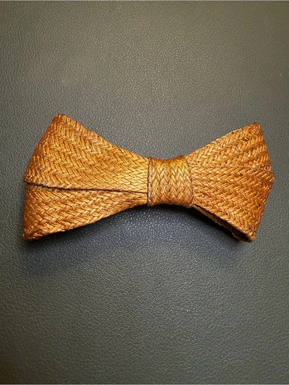Gold Woven Mesh Bow Hair Barrette - 🇫🇷 Made In France🏆 (Vintage) 🏆